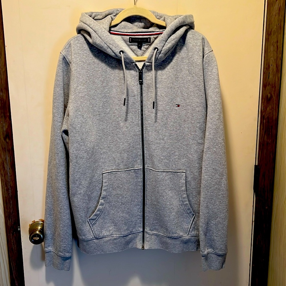 Tommy Hilfiger XXL Grey Zip Front Hoodie